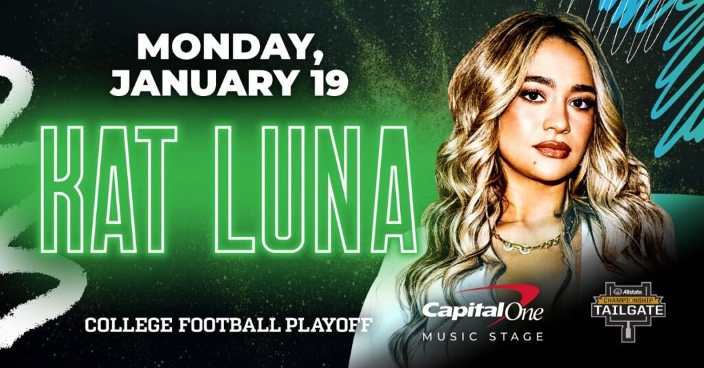 KAT LUNA performs at Allstate Championship Tailgate